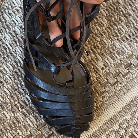 Zara high heels sandals dark brown leather size 39 - Picture 11 of 12